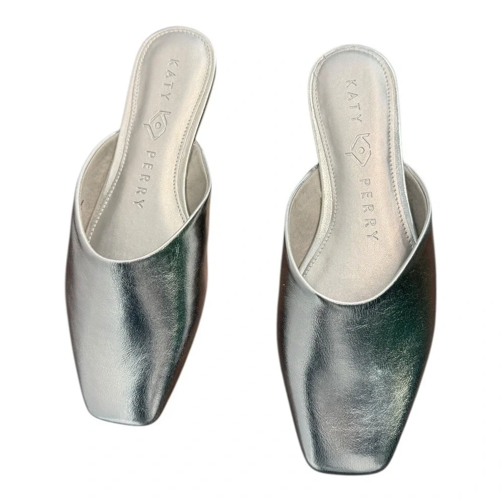 Katy‎ Perry The Evie Mule Metallic Silver 7.5 NIB - Picture 7 of 14
